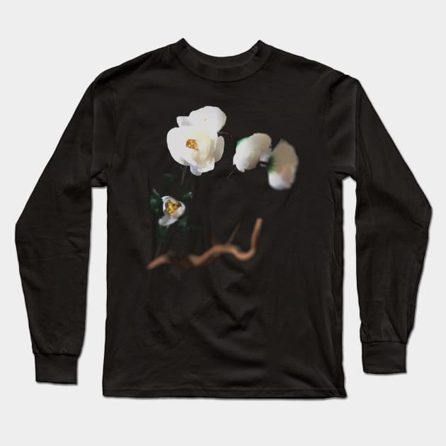 White flower in focus Long Sleeve T-Shirt by Khala